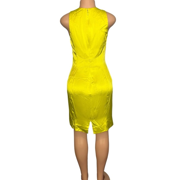 Chado Ralph Rucci Dress Chartreuse Green Shift Dress - Picture 7 of 9